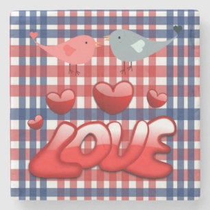 Marble Stone Coaster Valentine's Day