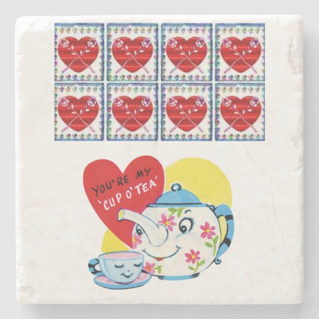 Marble Stone Coaster Valentine's Day (Front)