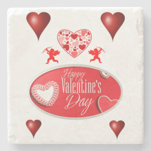Marble Stone Coaster Valentine's Day