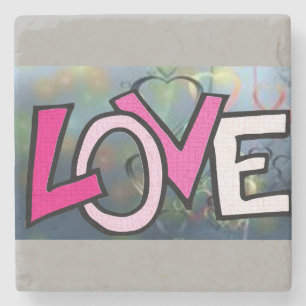 Marble Stone Coaster Valentine's Day