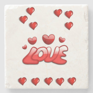 Marble Stone Coaster Valentine's Day
