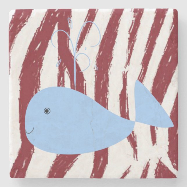 Marble Stone Coaster Whale (Front)