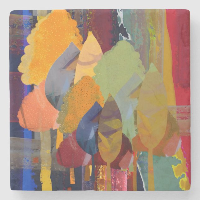 Marble Stone Coaster with Abstract Design (Front)