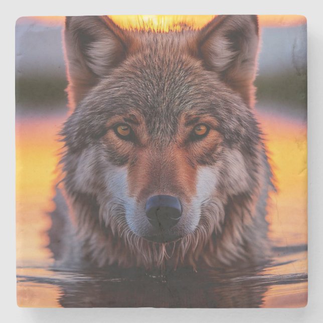 Marble Stone Coaster-Wolf Coaster (Front)