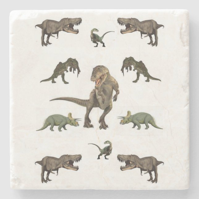 Marble Stone Dinosaur Stone Coaster (Front)