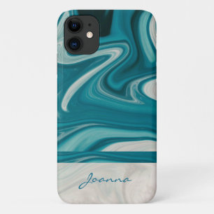 Marble Stone Grey And Blue iPhone 11 Case