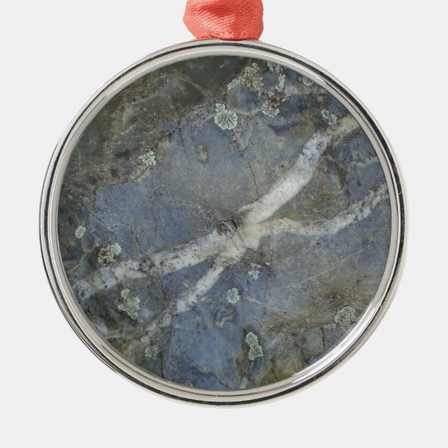 Marble Stone Grey Metal Ornament (Front)