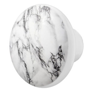 Marble Stone In White And Black Colours Ceramic Knob