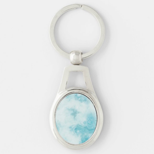 Marble Stone Metal Keychain (Front)