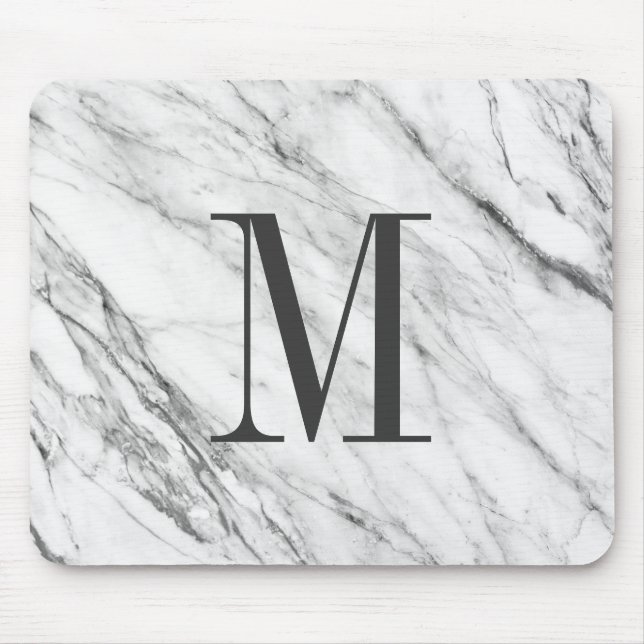 Marble Stone Monogrammed MousePad (Front)
