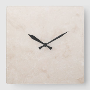 Marble Stone Neutral Tile Sandy Background Blank Square Wall Clock