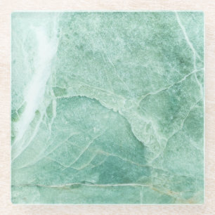 Marble stone pattern, green texture. glass coaster