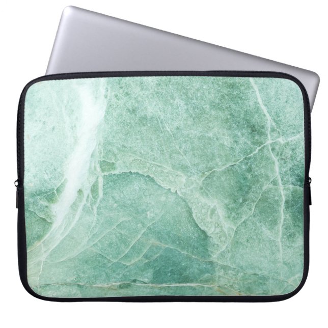Marble stone pattern, green texture. laptop sleeve (Front)