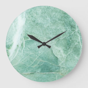 Marble stone pattern, green texture. large clock