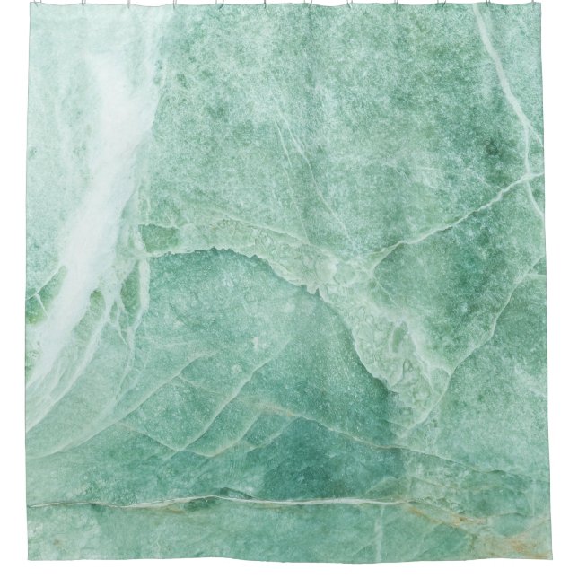 Marble stone pattern, green texture. shower curtain (Front)