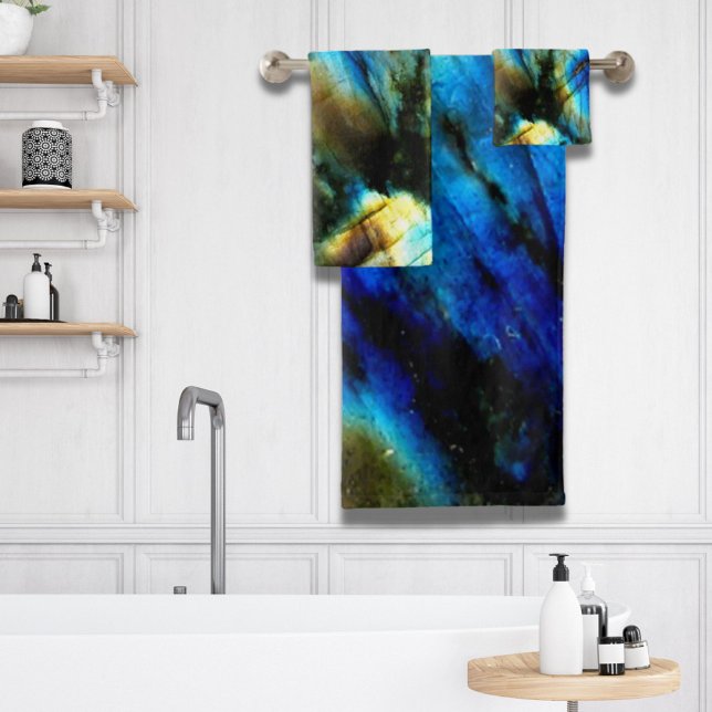 marble stone teal turquoise indigo blue agate bath towel set (marble stone teal turquoise indigo blue agate bath towel set)