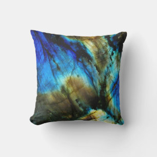 marble stone teal turquoise indigo blue agate cushion
