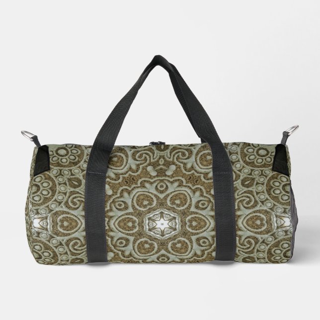 Marble Stone Texture Print Minimalist Aesthetic Duffle Bag (Front)