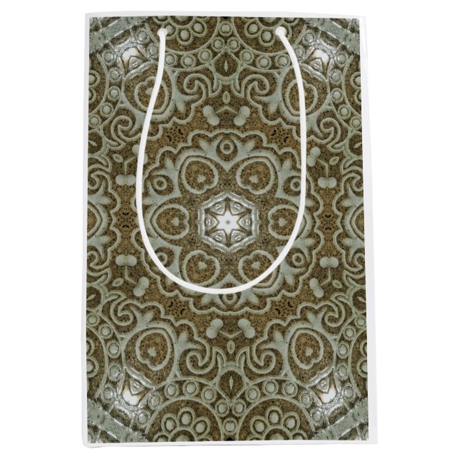 Marble Stone Texture Print Minimalist Aesthetic Medium Gift Bag (Front)