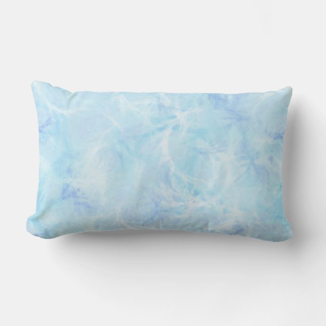 Marble swirl print - pale sky blue lumbar cushion (Front)
