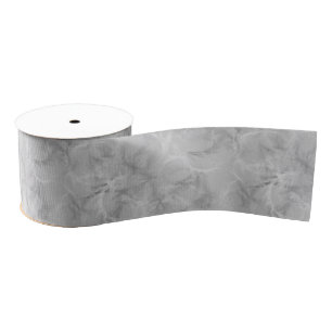Marble swirl print - soft grey grosgrain ribbon
