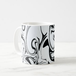 Marble Swirl Texture - Black and White Tones  Coffee Mug