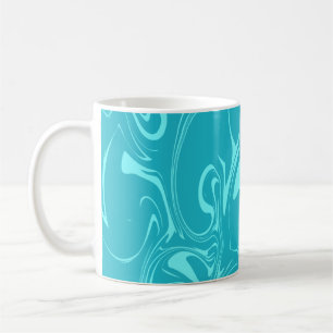 Marble Swirl Texture - Dark and Bright Blue Tones Coffee Mug