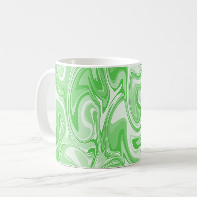 Marble Swirl Texture - Green Tones  Coffee Mug (Front Left)