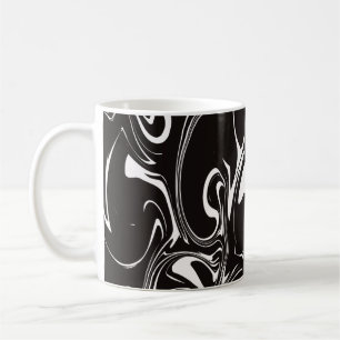 Marble Swirl Texture - Inverted Black and White Coffee Mug