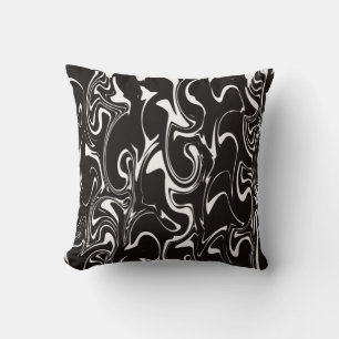 Marble Swirl Texture - Inverted Black and White To Cushion