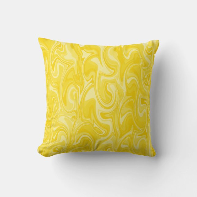 Marble Swirl Texture - Yellow Tones Cushion (Front)