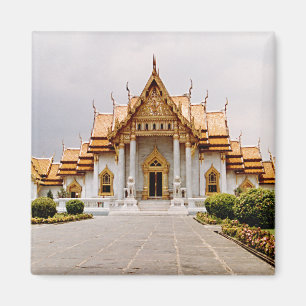 Marble Temple of Gold over Khmer Lion Magnet