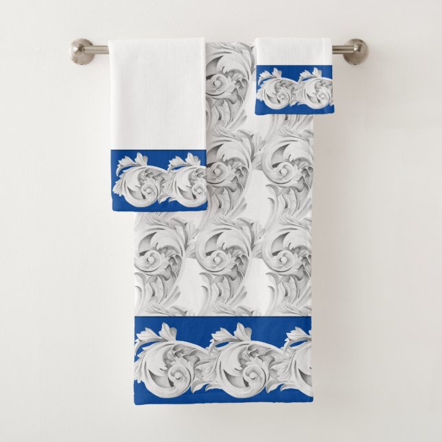 Marble Tendrils on a Bathroom Towel Set (Insitu)