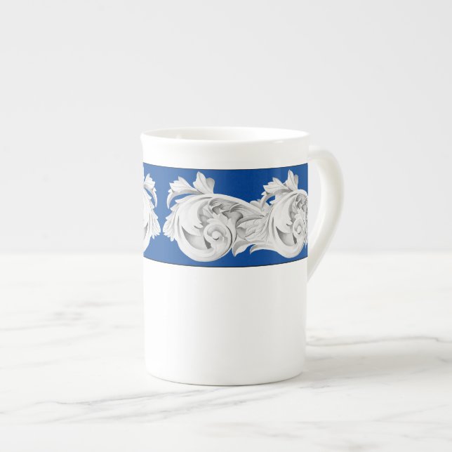 Marble Tendrils on a Bone China Mug (Front Right)