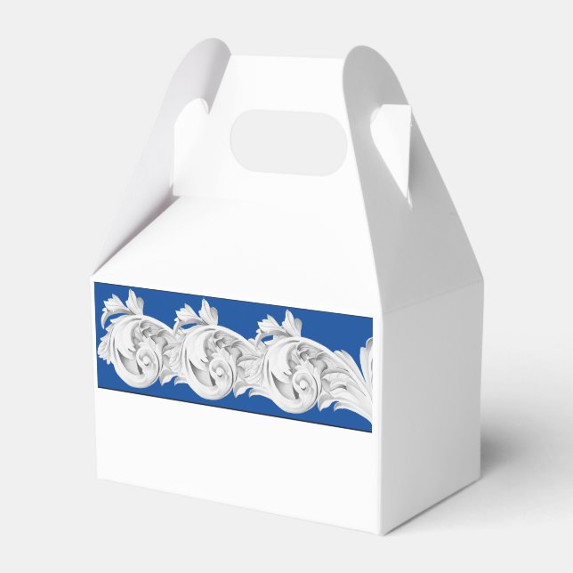 Marble Tendrils on a Gable Favour Box (Front Side)