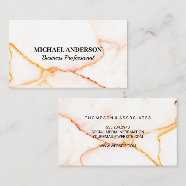 Marble Texture Background Business Card (Front/Back)