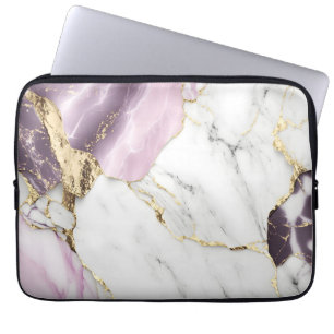 Marble texture background with a luxurious laptop sleeve