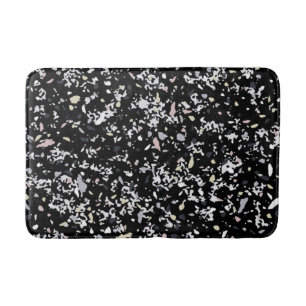 Marble Texture Black Bath Mat