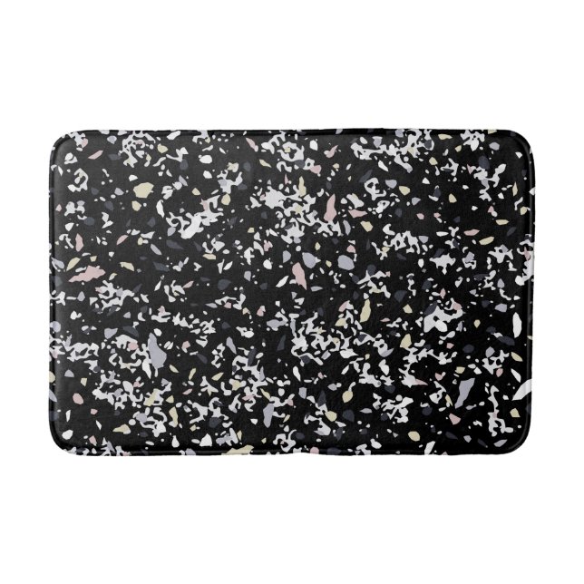 Marble Texture Black    Bath Mat (Front)