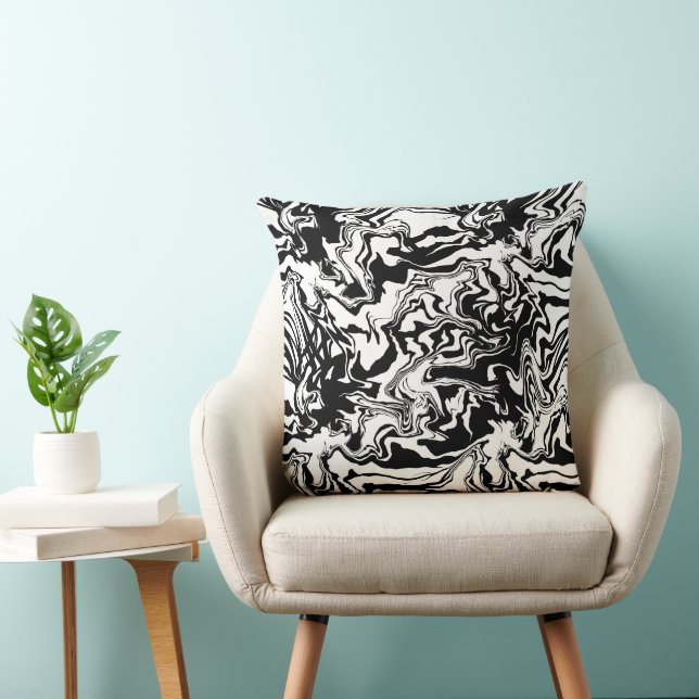 Marble Texture - Black & White Abstract Seamless  Cushion (Chair)