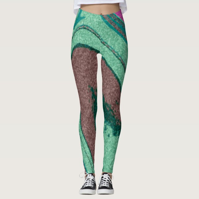 Marble Texture Colourful      Leggings (Front)
