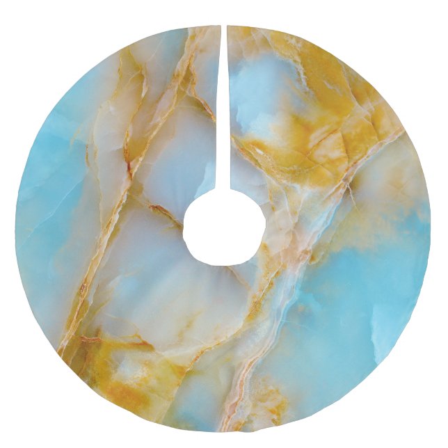 Marble texture, colourful onyx interior. brushed polyester tree skirt (Front)