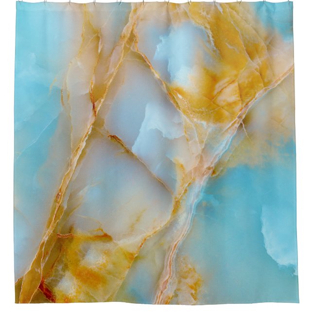 Marble texture, colourful onyx interior. shower curtain (Front)