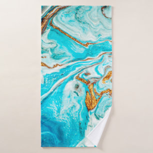 Marble texture. Eastern technique. Contemporary ar Bath Towel