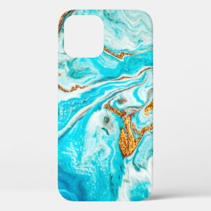 Marble texture. Eastern technique. Contemporary ar iPhone 12 Case