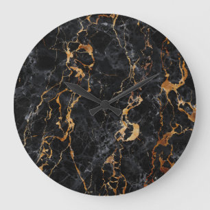 Marble Texture: Elegant Stone Surface. Large Clock