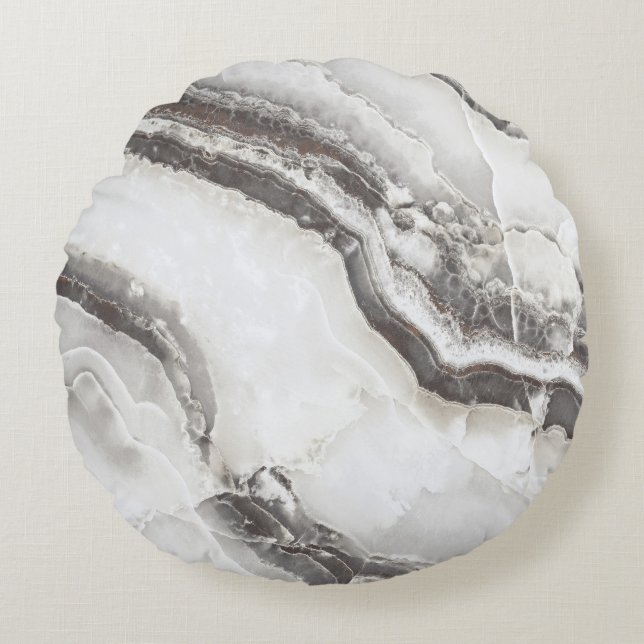 Marble Texture, High-Resolution Italian Slab. Round Cushion (Front)