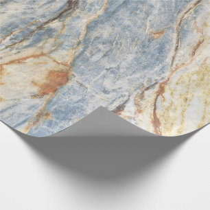 Marble Texture in Grey and Blue Wrapping Paper