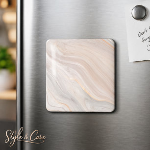 Marble Texture Magnet in Dark Pink Rectangle Shape