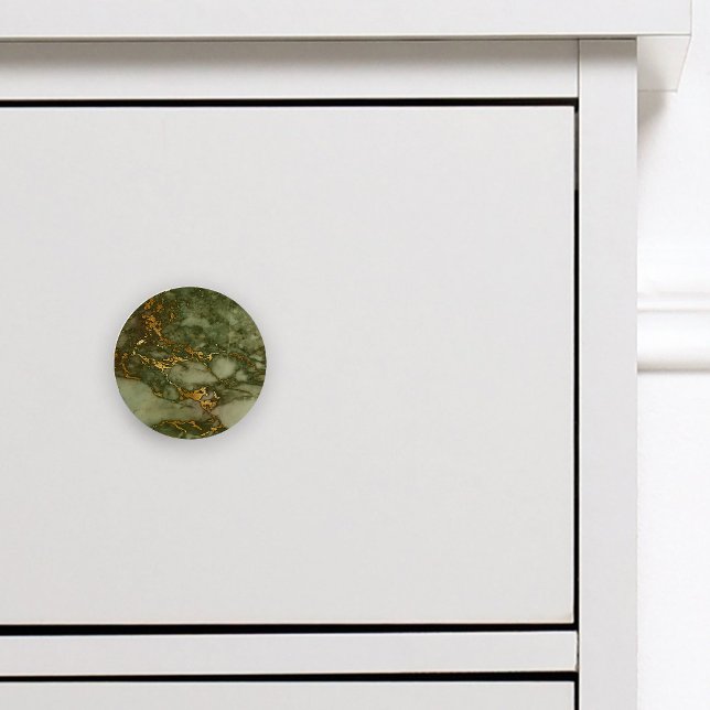 Marble Texture Olive Green Faux Gold Foil Ceramic Knob (Creator Uploaded)